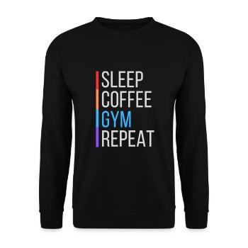 coffee gym funny - Unisex Sweatshirt - black - Front - Alina (178cm) & Michal (187cm)