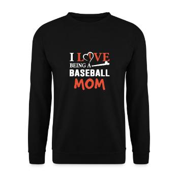 I Love Being Baseball Mom - Unisex Sweatshirt - black - Front - Alina (178cm) & Michal (187cm)