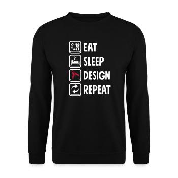 Eat Sleep Design Repeat - Architect - Unisex Pullover - Schwarz - Vorne - Alina (178cm) & Michal (187cm)