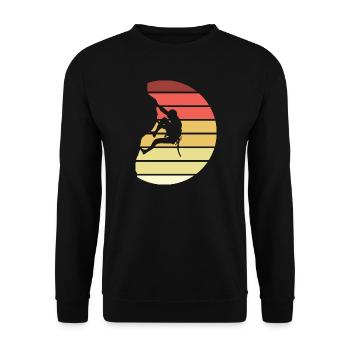 Klettern Retro Style Vintage - Unisex Pullover - Schwarz - Vorne - Alina (178cm) & Michal (187cm)