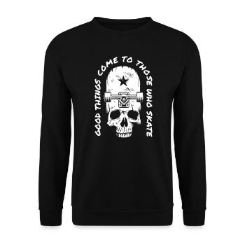 Drôle de dicton de skateboard - Sweat-shirt Unisexe - noir - Devant - Alina (178cm) & Michal (187cm)