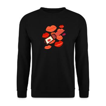 LIPSTICK v2.00 - Sweat-shirt Unisexe - noir - Devant - Alina (178cm) & Michal (187cm)