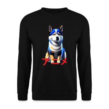 Shiba, Inu ,Art Anime Manga , Robot Dog - Sweat-shirt Unisexe - noir - Devant - Alina (178cm) & Michal (187cm)
