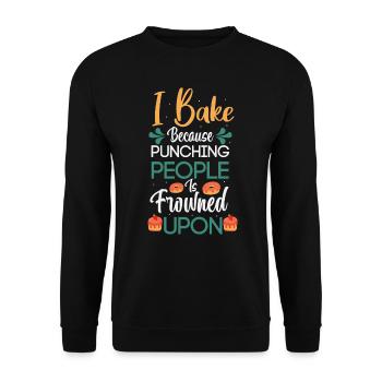 Bake Punching People Frowned Upon - Unisex Sweatshirt - black - Front - Alina (178cm) & Michal (187cm)