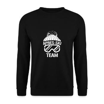 Apres ski team Gift Idea Winter Snow Fun - Unisex Sweatshirt - black - Front - Alina (178cm) & Michal (187cm)