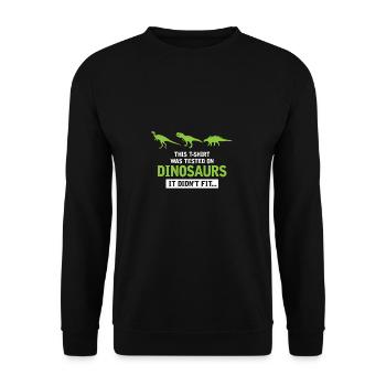 Dinosaurier dick fetter Dino Geschenk dick Diät - Unisex Pullover - Schwarz - Vorne - Alina (178cm) & Michal (187cm)
