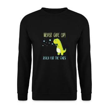 aufgeben Geschenk tot Stern Sternen Dino - Unisex Pullover - Schwarz - Vorne - Alina (178cm) & Michal (187cm)