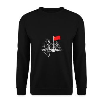 China erobert den Weltraum - Unisex Pullover - Schwarz - Vorne - Alina (178cm) & Michal (187cm)