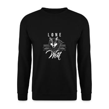 Lone wolf animal predator gift husky - Unisex Sweatshirt - black - Front - Alina (178cm) & Michal (187cm)