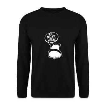 Bär Tier Natur Kuscheln Panda Geschenk Idee - Unisex Pullover - Schwarz - Vorne - Alina (178cm) & Michal (187cm)