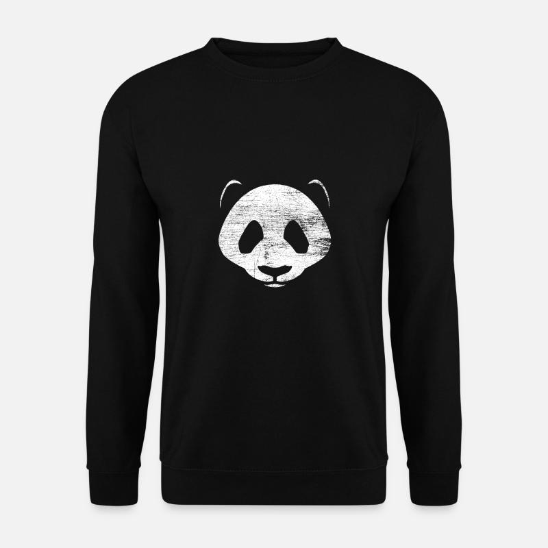 Pandabär Gesicht Geschenk schwarz weiß Natur Tier - Unisex Pullover - Schwarz