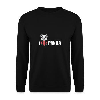 I love the panda bear gift valentines day - Unisex Sweatshirt - black - Front - Alina (178cm) & Michal (187cm)