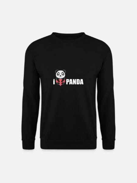 Ich liebe den Panda Bären Geschenk Valentinstag - Unisex Pullover - Schwarz