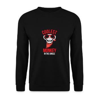 coolster Affe im Dschungel Geschenk Affe Design - Unisex Pullover - Schwarz - Vorne - Alina (178cm) & Michal (187cm)