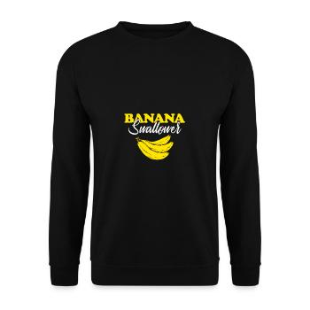 Bananen Schlucker Geschenk Pervers Blowjob blasen - Unisex Pullover - Schwarz - Vorne - Alina (178cm) & Michal (187cm)