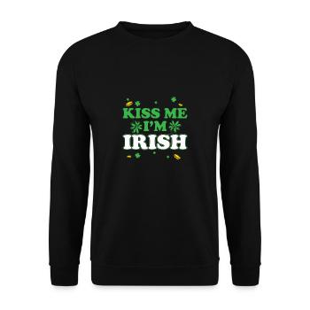 Küss mich, ich bin aus Irland Geschenk grün Motiv - Sweat-shirt Unisexe - noir - Devant - Alina (178cm) & Michal (187cm)