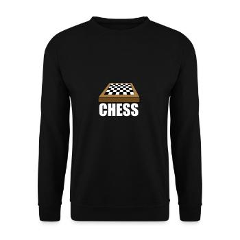Chess board black white brown game chess tower - Unisex Sweatshirt - black - Front - Alina (178cm) & Michal (187cm)