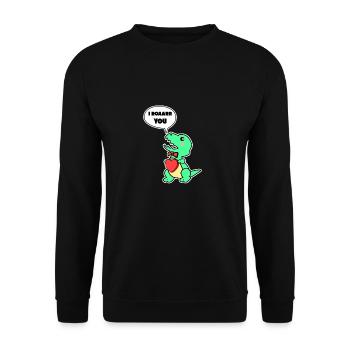 Dino Day vous donne son cadeau coeur de la Saint-Valentin - Sweat-shirt Unisexe - noir - Devant - Alina (178cm) & Michal (187cm)