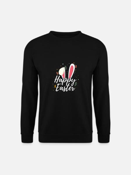 Frohe Ostern Hasen Schlappohren Geschenk Tier Spaß - Unisex Pullover - Schwarz