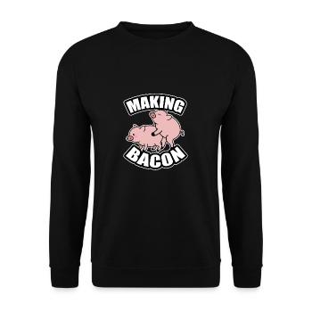 Ham Animal Pink Pigs Pig Bacon Gift - Unisex Sweatshirt - black - Front - Alina (178cm) & Michal (187cm)