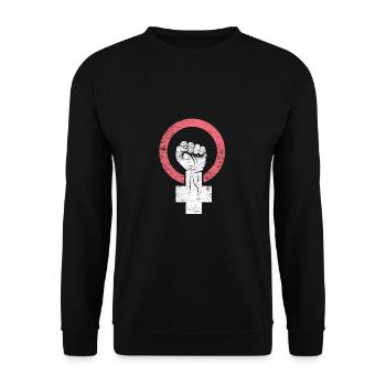 femme cadeau féministe vintage révolution - Sweat-shirt Unisexe - noir - Devant - Alina (178cm) & Michal (187cm)
