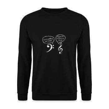 Music life lifestyle idée cadeau musicien basse - Sweat-shirt Unisexe - noir - Devant - Alina (178cm) & Michal (187cm)