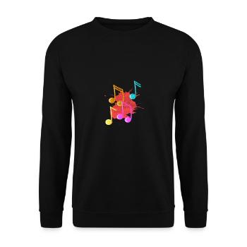 musique musique coloré vintage musiciens musique son - Sweat-shirt Unisexe - noir - Devant - Alina (178cm) & Michal (187cm)