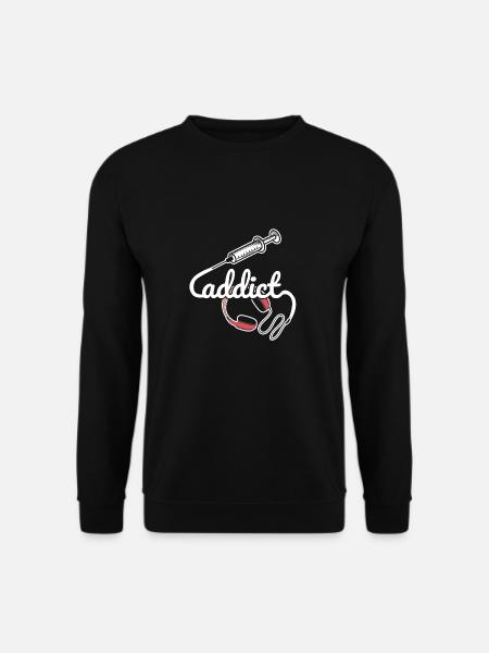 Musik Sucht verrückt nach Kopfhörer Geschenkidee - Unisex Pullover - Schwarz