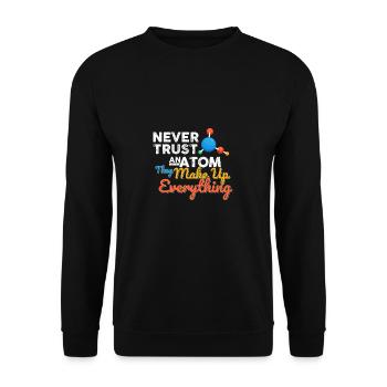 Science Chemistry Math Physics Nerd Atom - Unisex Sweatshirt - black - Front - Alina (178cm) & Michal (187cm)