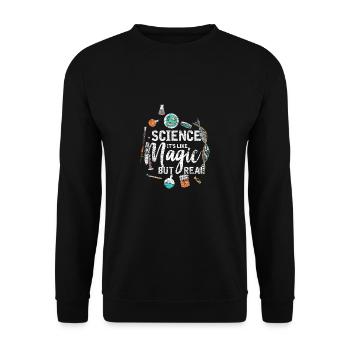 Magie science réalité réelle math physique physique nerd - Sweat-shirt Unisexe - noir - Devant - Alina (178cm) & Michal (187cm)