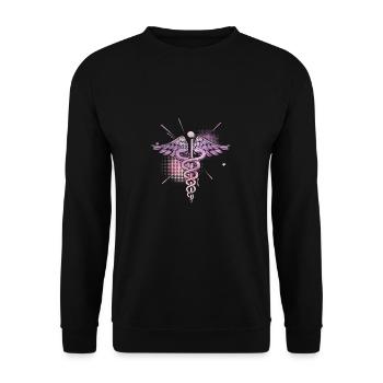 Krankenschwester Symbol medizinisch Medizin Arzt - Unisex Pullover - Schwarz - Vorne - Alina (178cm) & Michal (187cm)