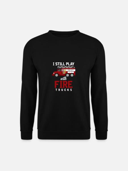 Feuerwehr Feuerwehrmann rot vintage Auto Held - Unisex Pullover - Schwarz