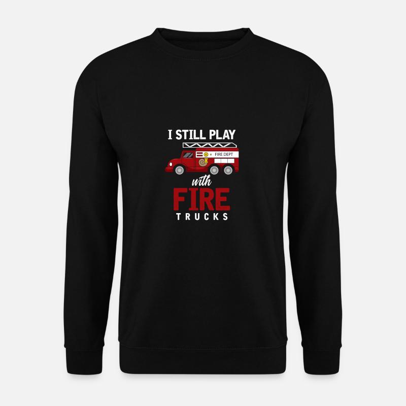 Feuerwehr Feuerwehrmann rot vintage Auto Held - Unisex Pullover - Schwarz