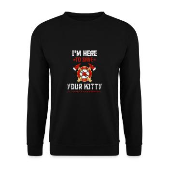 Firefighters firefighter equipment gift red - Unisex Sweatshirt - black - Front - Alina (178cm) & Michal (187cm)