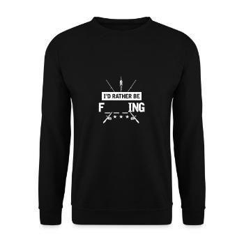 drôle de pêche disant canne à pêche pêcheur océan mer - Sweat-shirt Unisexe - noir - Devant - Alina (178cm) & Michal (187cm)