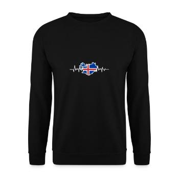Islande - Sweat-shirt Unisexe - noir - Devant - Alina (178cm) & Michal (187cm)