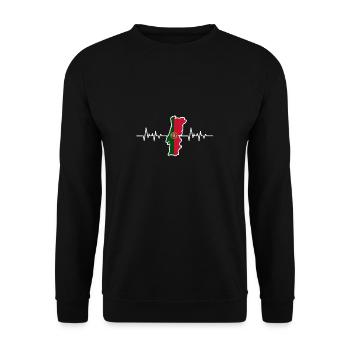 Portugal - Unisex Sweatshirt - black - Front - Alina (178cm) & Michal (187cm)