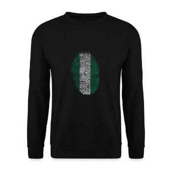 Nigeria - Unisex Pullover - Schwarz - Vorne - Alina (178cm) & Michal (187cm)