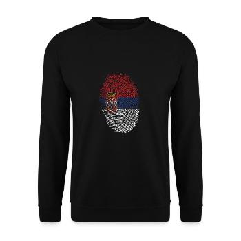 Serbia flag - Unisex Sweatshirt - black - Front - Alina (178cm) & Michal (187cm)