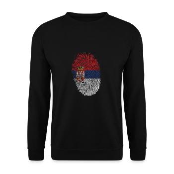 Serbia - Unisex Sweatshirt - black - Front - Alina (178cm) & Michal (187cm)