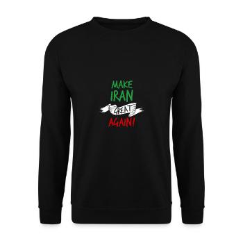 Make Iran Great Again colored v1 - Unisex Pullover - Schwarz - Vorne - Alina (178cm) & Michal (187cm)