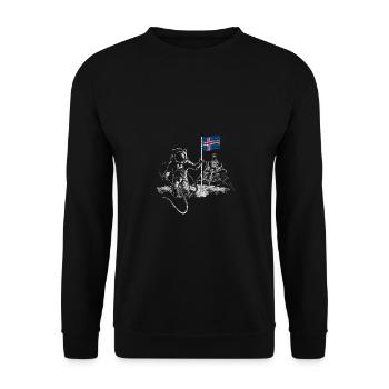 Moon Apollo Island - Unisex Pullover - Schwarz - Vorne - Alina (178cm) & Michal (187cm)