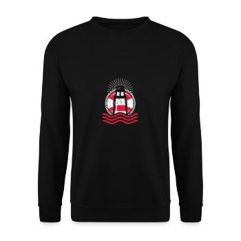 Lighthouse light shining tower white red vintage - Unisex Sweatshirt - black - Front - Alina (178cm) & Michal (187cm)
