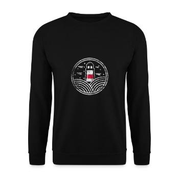 cru phare plage vagues Mer du Nord cadeau - Sweat-shirt Unisexe - noir - Devant - Alina (178cm) & Michal (187cm)