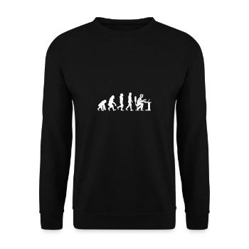 Evolution Gamer Nerd Spieler Videospiele - Unisex Pullover - Schwarz - Vorne - Alina (178cm) & Michal (187cm)