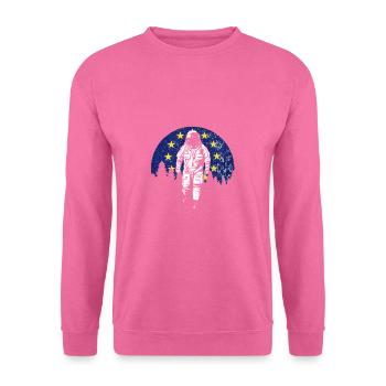 Astronaut Moon Europe Flag EU Euro - Unisex Sweatshirt - pink - Front