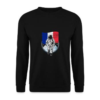 Drapeau de la France dans l'espace des astronautes Lune - Sweat-shirt Unisexe - noir - Devant - Alina (178cm) & Michal (187cm)