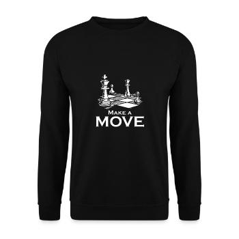 Schach Figuren Geschenk bunt Spiel Strategie - Unisex Pullover - Schwarz - Vorne - Alina (178cm) & Michal (187cm)