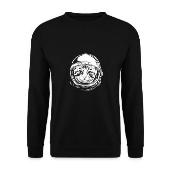 Cat astronaut lover cute gift pet - Unisex Sweatshirt - black - Front - Alina (178cm) & Michal (187cm)