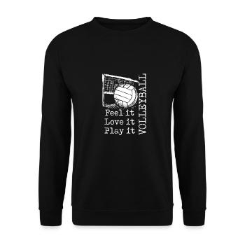 Volleyball beach game ball summer gift fun - Unisex Sweatshirt - black - Front - Alina (178cm) & Michal (187cm)